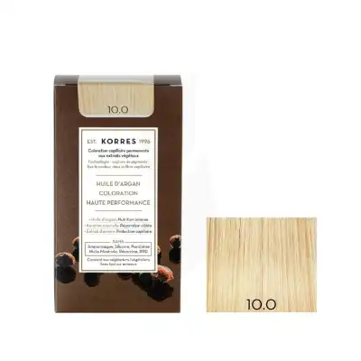 Korres Coloration Permanente à L'huile D'argan 10.0 Blond Platine Kit à MONTEUX