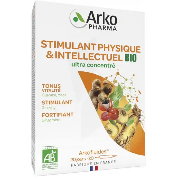 Arkofluide Bio Solution Buvable Stimulant Physique 20 Ampoules/15ml