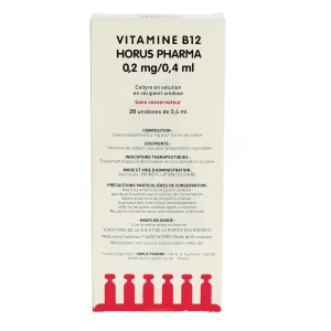 Vitamine B12 Horus Pharma 0,2mg/0,4 Ml, Collyre En Solution En Récipient Unidose