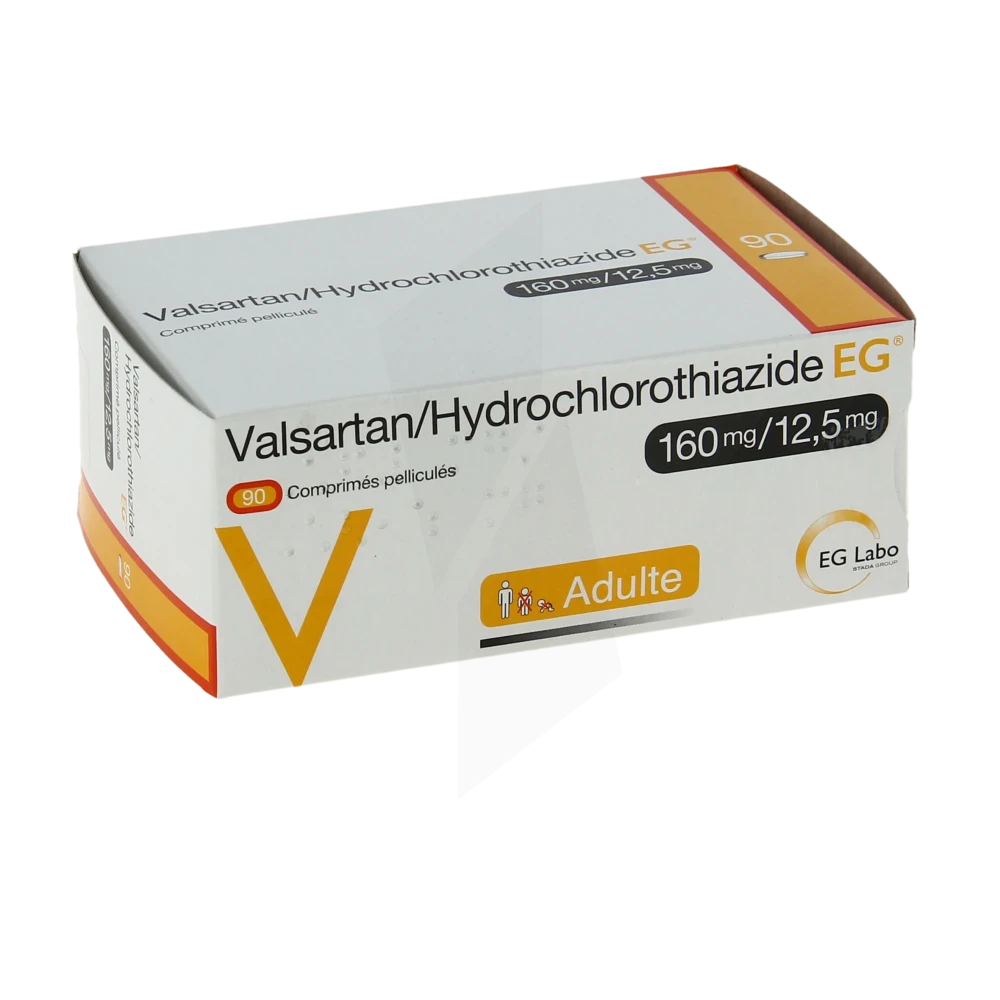 Valsartan/hydrochlorothiazide Eg 160 Mg/12,5 Mg, Comprimé Pelliculé