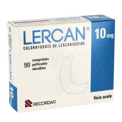 LERCAN 10 mg, comprimé pelliculé sécable