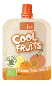 Vitabio Cool Fruits Compote Pomme Pêche Abricot Gourde/90g