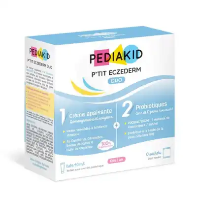 Pediakid P'tit Eczederm Duo Crème Apaisante + Poudre Probiotiques Tube De 40 Ml + 10 Sachets à Noé