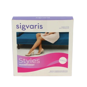 Sigvaris Styles Transparent Bas Auto-fixants  Femme Classe 2 Beige 120 Small Normal