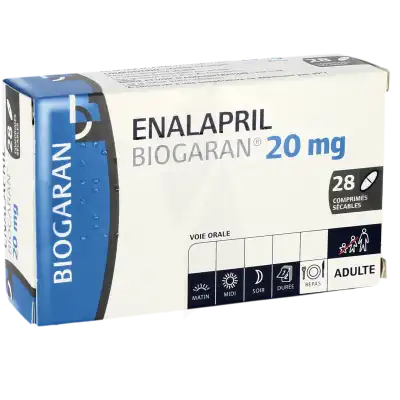 Enalapril Biogaran 20 Mg, Comprimé Sécable à Paris