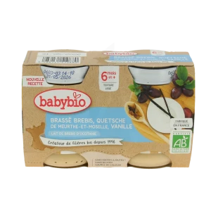 Babybio Alimentation Infantile Brassé Lait De Brebis Mirabelle Vanille 2pots/130g