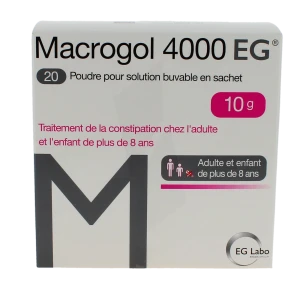 Macrogol 4000 Eg 10 G, Poudre Pour Solution Buvable En Sachet