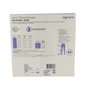 Sigvaris At2 Bas Auto-fixant Pied Ouvert Blanc T2 Long