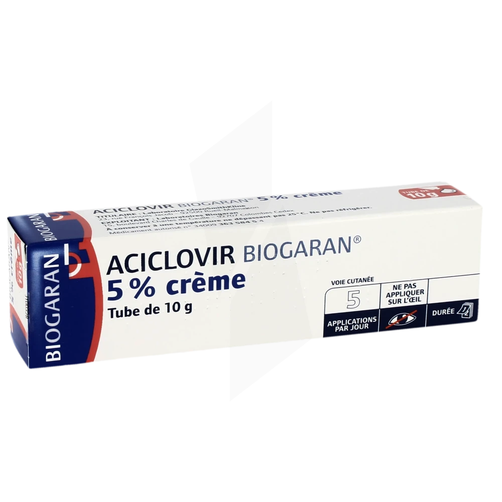 Aciclovir Biogaran 5 %, Crème