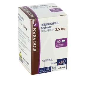 Perindopril Arginine Biogaran 2,5 Mg, Comprimé Pelliculé