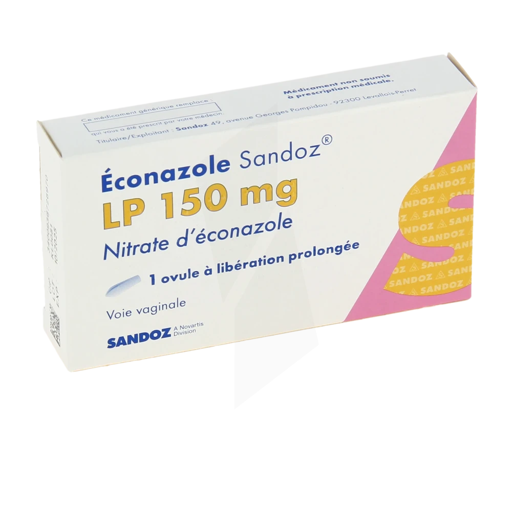 Econazole Sandoz L.p. 150 Mg, Ovule à Libération Prolongée