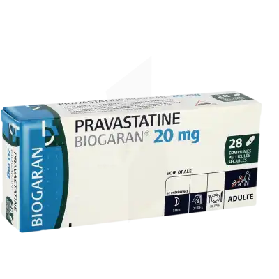 Pravastatine Biogaran 20 Mg, Comprimé Pelliculé Sécable à TOULON