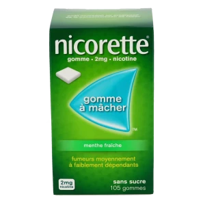 Nicorette 2 Mg Gom à Mâcher Médic Sans Sucre Menthe Fraîche Plq/105gom