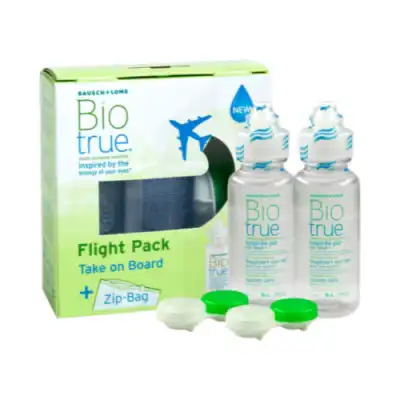 Biotrue Flight Pack Solution Lentilles 2*60ml + Zip Bag à SAINT-GEORGES-SUR-BAULCHE