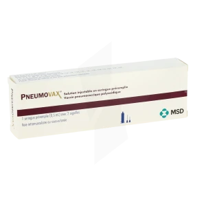 Pneumovax, Solution Injectable En Seringue Préremplie. Vaccin Pneumococcique Polyosidique