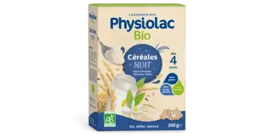 Physiolac Bio Céréales Nuit Dès 4 Mois 200 G à MARIGNANE