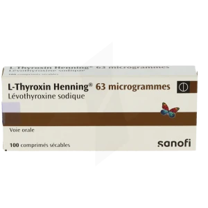 L-thyroxin Henning 63 Microgrammes, Comprimé Sécable