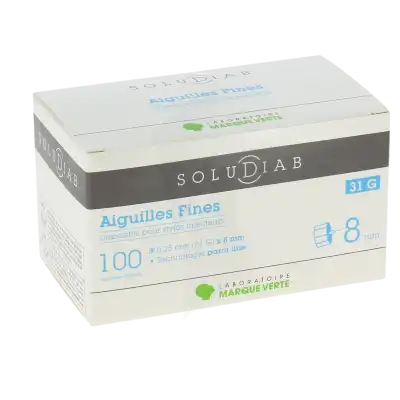 Soludiab Aiguilles Stylos Insuline 8mm Fines 31g  Bt100 à MONTPEZAT-SOUS-BAUZON