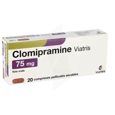 Clomipramine Viatris 75 Mg, Comprimé Pelliculé Sécable à Clamart