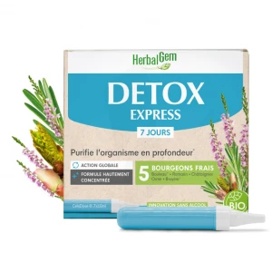 Herbalgem Détox Express Solution Buvable Bio 7 Doses/10ml