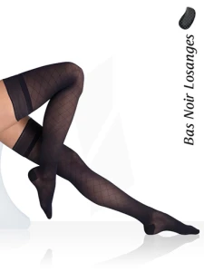 Varisma® Comfort Model Classe Ii Mi-bas Noir-losanges Taille 1 Normal Pied Fermé