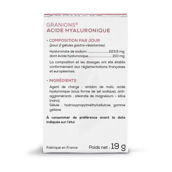 Granions Acide Hyaluronique Gélules 2b/60
