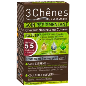 Soin Repigmentant Kit Cheveux Naturels Ou Colorés 5.5 Pigments Châtain Clair Acajou