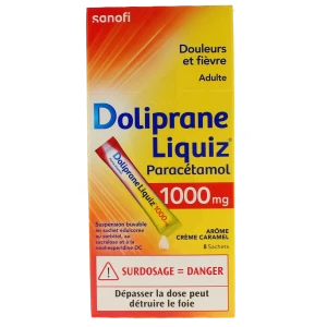 Dolipraneliquiz 1000 Mg, Suspension Buvable En Sachet édulcorée Au Sorbitol, Au Sucralose Et à La Néohespéridine Dc