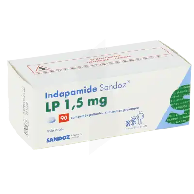INDAPAMIDE SANDOZ LP 1,5 mg, comprimé pelliculé à libération prolongée