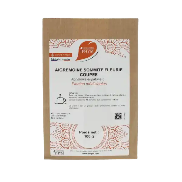 Iphym Santé Aigremoine Plantes En Vrac Entières Et Coupées 100g