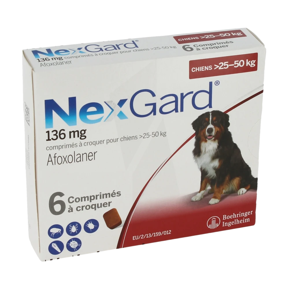 Nexgard 136 Mg Comprime A Croquer Pour Chiens 25 - 50 Kg, Comprimé à Croquer