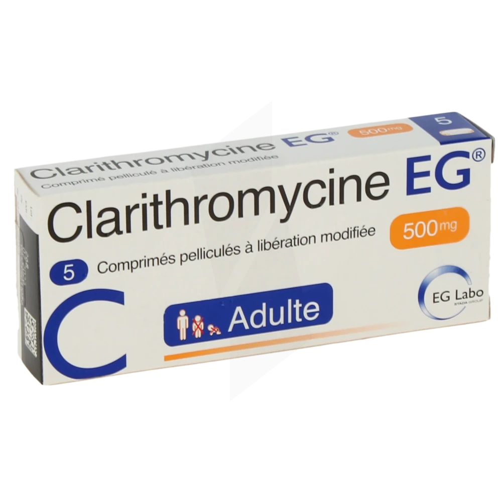 Clarithromycine Eg 500 Mg, Comprimé Pelliculé à Libération Modifiée