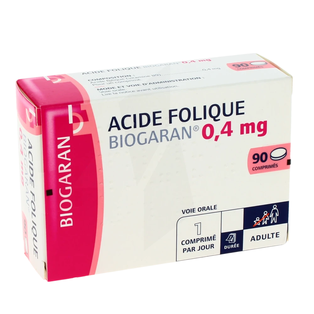 Acide Folique Biogaran 0,4 Mg, Comprimé