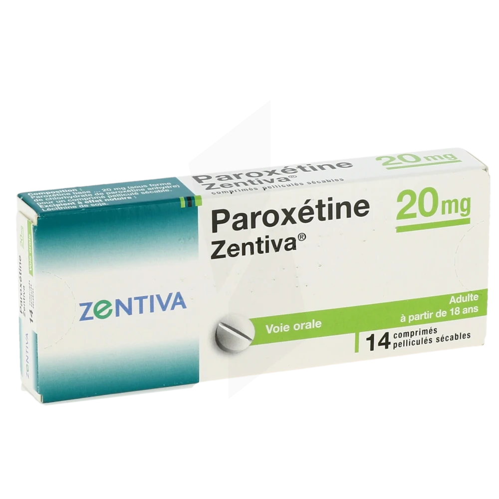 Paroxetine Zentiva 20 Mg, Comprimé Pelliculé Sécable