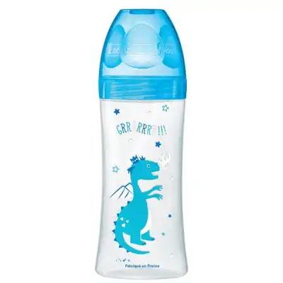 Dodie Sensation+ Biberon Tétine Plate Débit 3 +6mois Bleu Dragon 330ml à Bordeaux