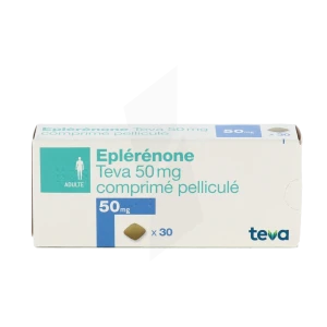Eplerenone Teva 50 Mg, Comprimé Pelliculé