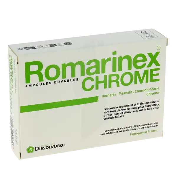 Dissolvurol Romarinex Chrome Solution Buvable 20 Ampoules/10ml
