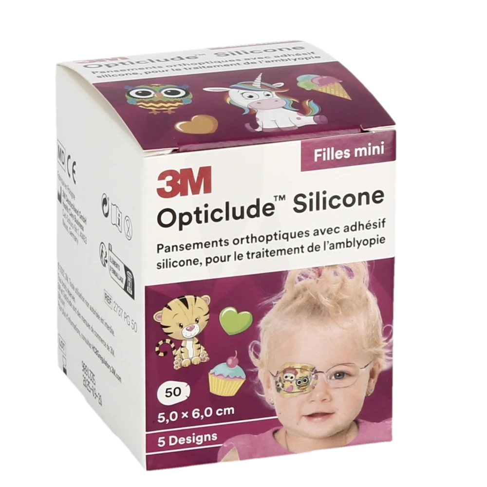 Opticlude Design Girl Pans Orthoptique Silicone Mini 5x6cm B/50