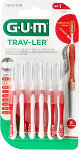 Gum Trav-ler Brossettes Interdentaires Ultra Fine Conique 0.8 Mm Rouge B/4 à TIGNIEU-JAMEYZIEU