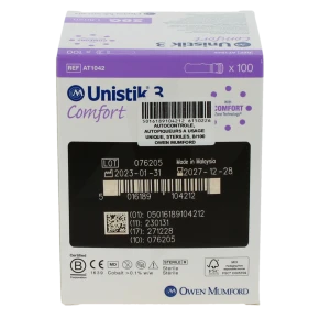 Unistik 3 Comfort Auto-piqueurs à Usage Unique Lancettes 28g Pour Tests De Glycémie 1,8mm