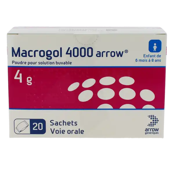 Macrogol 4000 Arrow 4 G, Poudre Pour Solution Buvable En Sachet