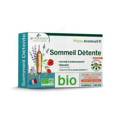 3 Chênes Phyto Aromicell R Sommeil Détente Solution Buvable Bio 20 Ampoules/10ml à Mathay