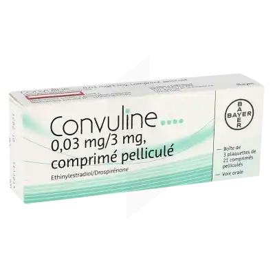 CONVULINE 0,03 mg/3 mg, comprimé pelliculé
