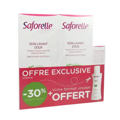 Saforelle Solution Soin Lavant Doux 2*500ml+100ml à Saint-Avold