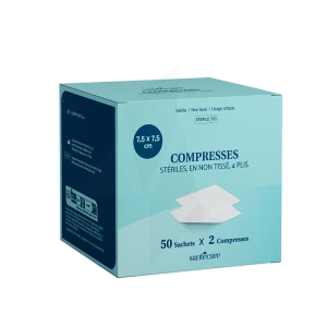 Santecare Compresse St N Tiss 7,5 X 7,5 50 Sachets De 2