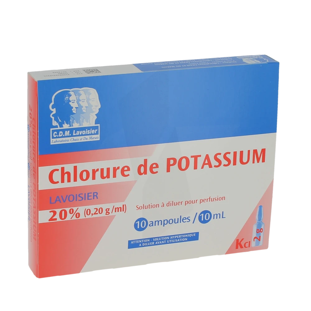 Chlorure De Potassium Lavoisier 20 % (0,20 G/ml) , Solution à Diluer Pour Perfusion
