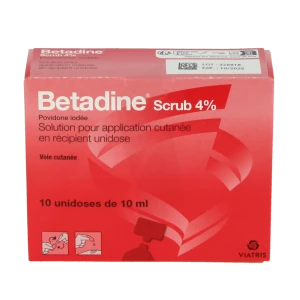 Betadine Scrub 4 %, Solution Pour Application Cutanée En Récipient Unidose