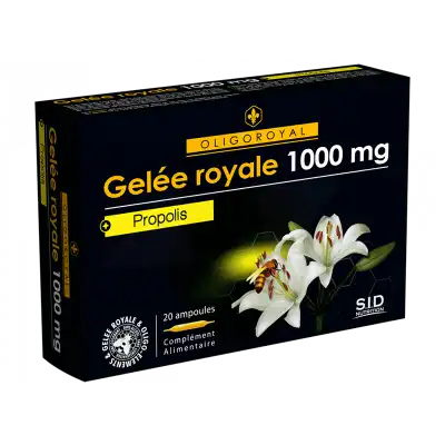 Sid Nutrition Oligoroyal Gelée Royale 1000 Mg Propolis _ 20 Ampoules De 10ml à Oye-Plage