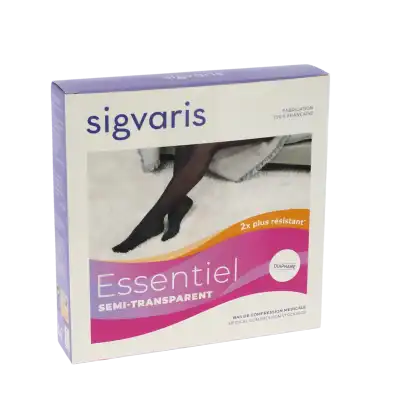 Sigvaris Essentiel Semi-transparent Bas Auto-fixants  Femme Classe 2 Dune Medium Normal à Concarneau