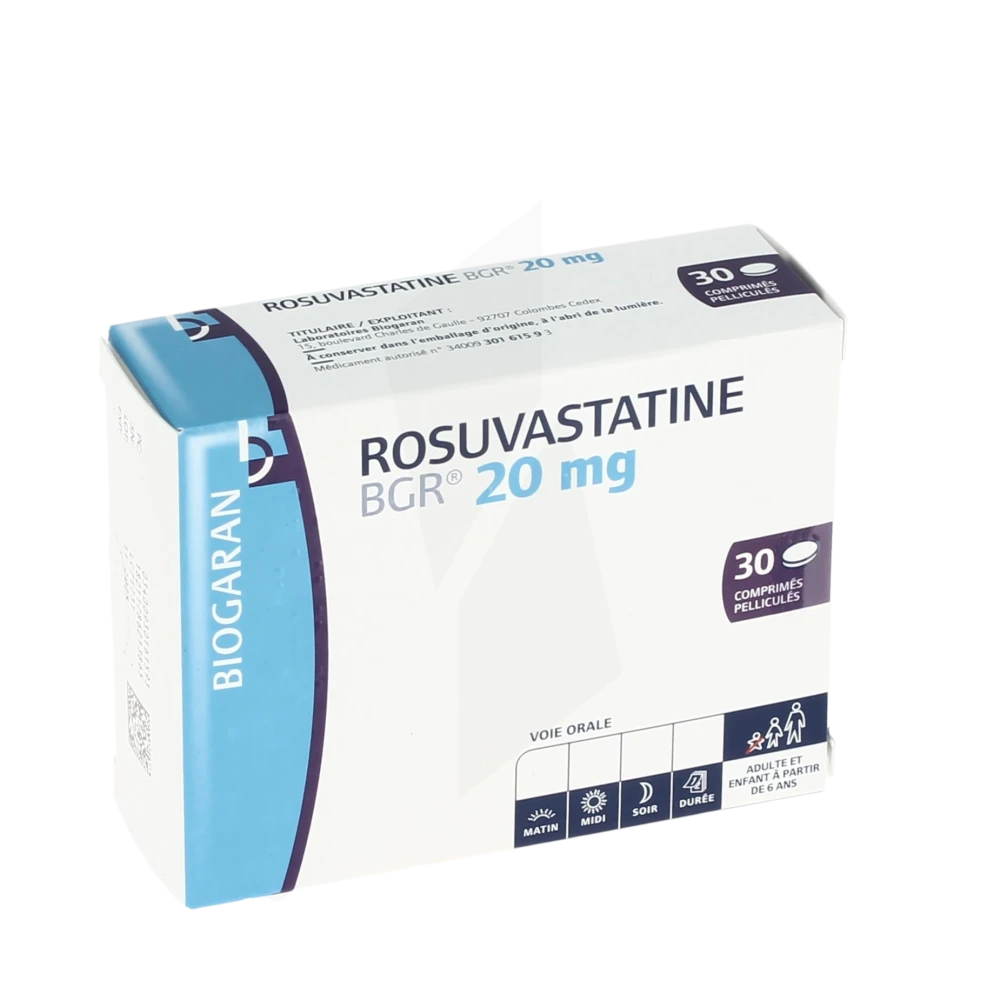 Rosuvastatine Bgr 20 Mg, Comprimé Pelliculé